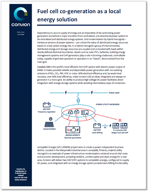 Fuel cell co-generation as a local energy solution